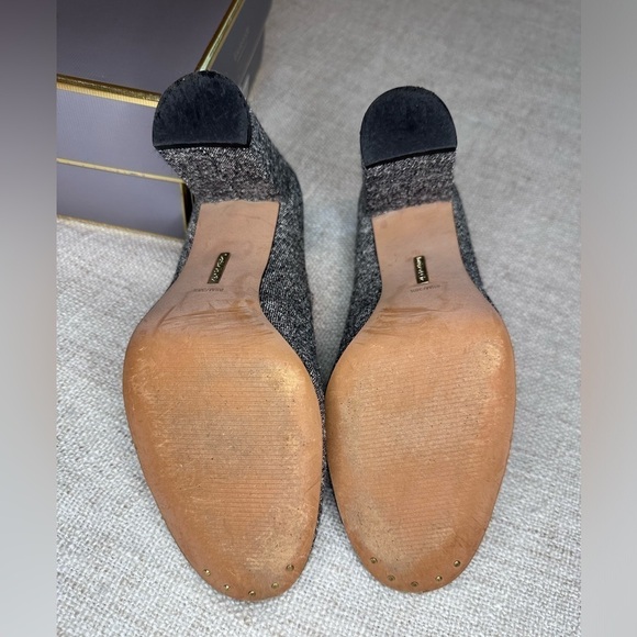 Louise et Cie Jayde Mary Jane block heel pump tweed fabric black/white 8.5M​ - Picture 10 of 13